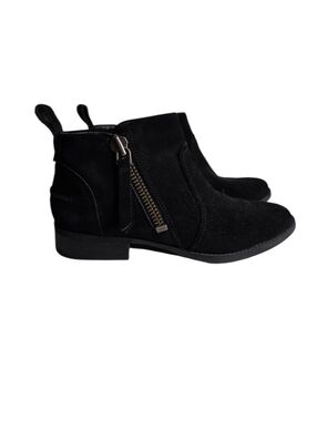 UGG Women's Aureo II Black Waterproof Suede  Ankle Booties Size 6.5 Zip Low Heel